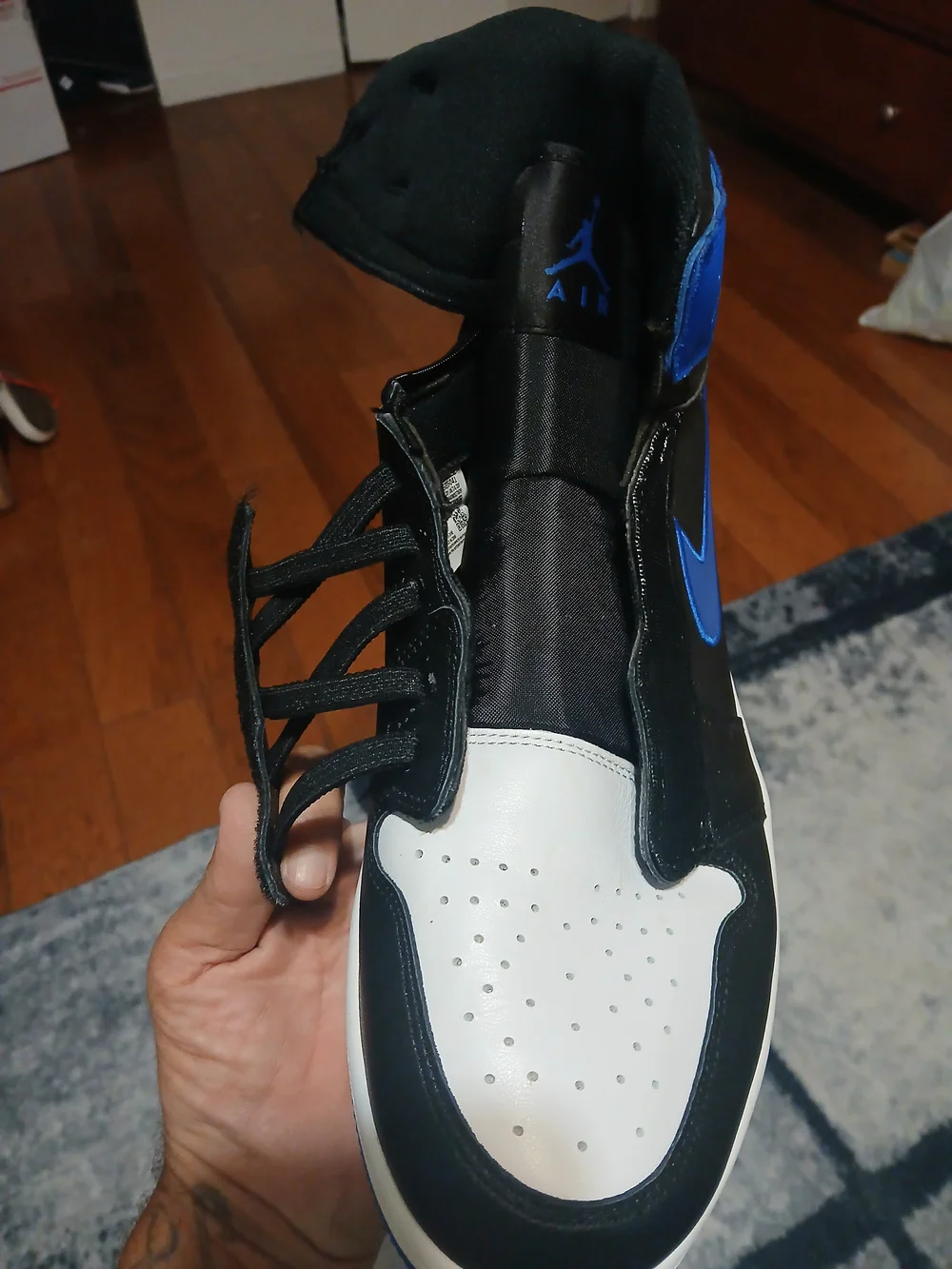 Nike Air Jordan 1 Mid Black/Blue Men's Sneakers